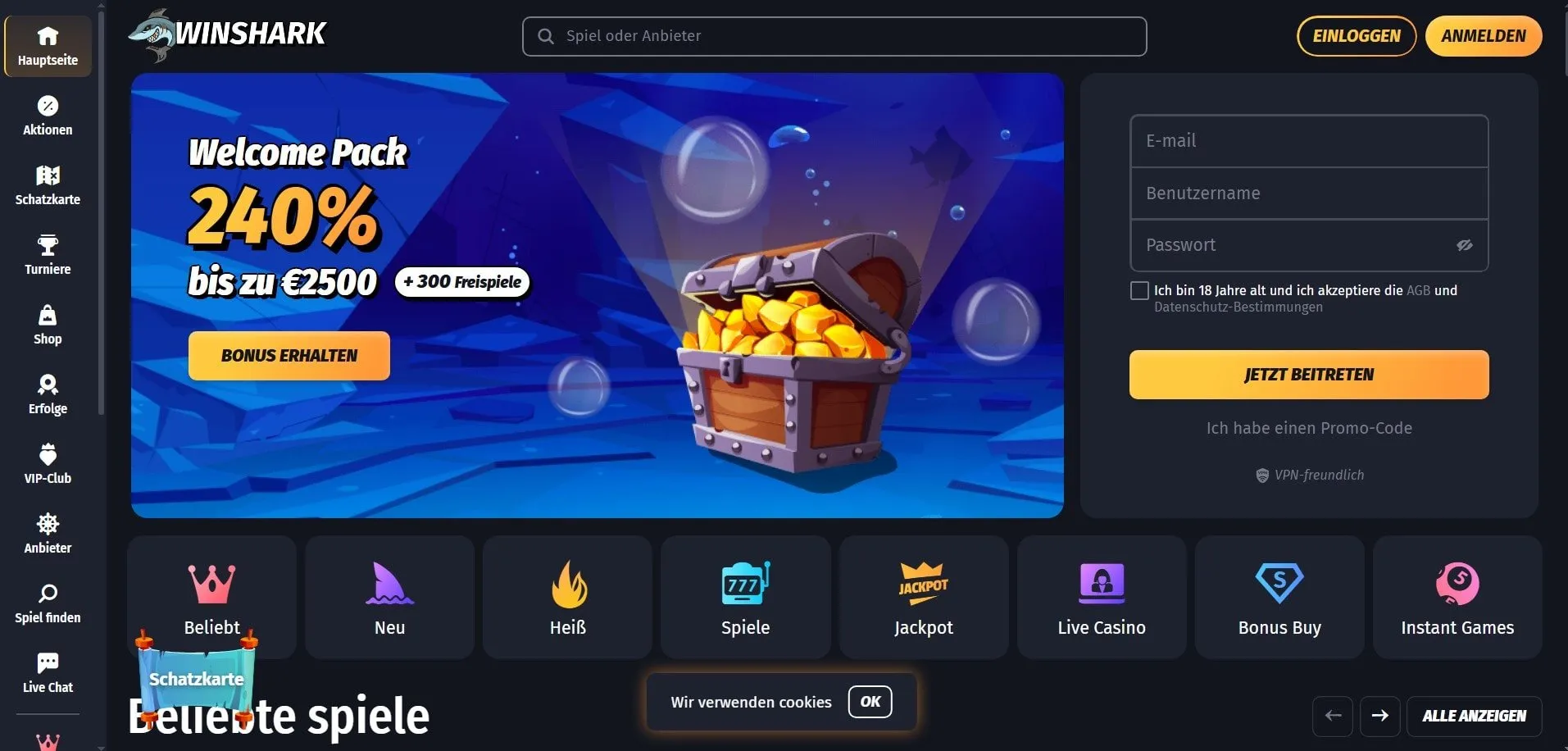 Winshark Casino Winshark Casino Startseite